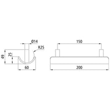 Double tarpaulin tube holder, f. Ø 50 mm, untreated
