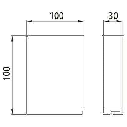 Insert pocket, closed, w/out hole pattern, 100x100x30 mm, untre