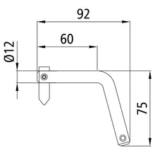 Socket pin 12 x 40 mm, w/ tongue, raw stl.