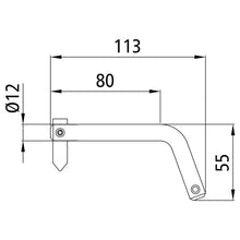 Socket pin 12 x 70 mm, w/ tongue, raw stl.