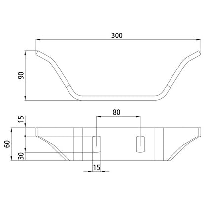 Weld-on bracket/console size 4, raw stl., MAN-compatible