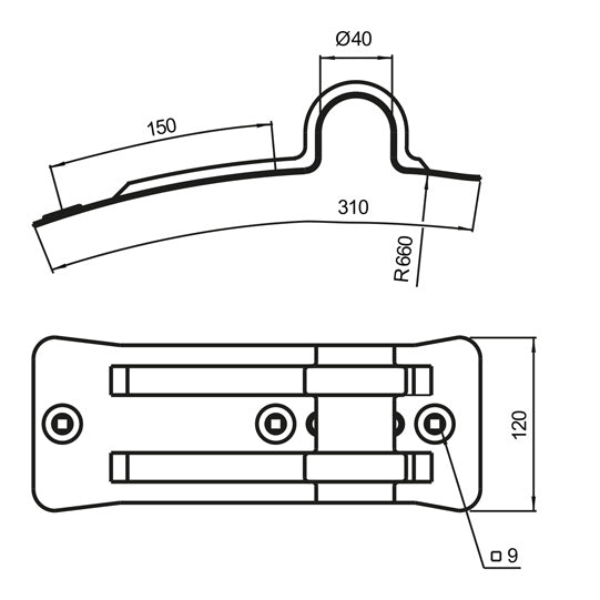 Bracket, short, galvanised, f. mudguard bracket type 400