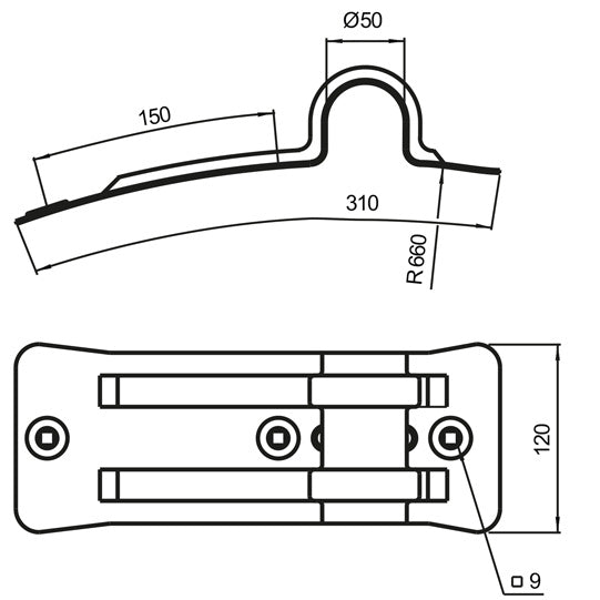 Bracket, short, galvanised, f. mudguard bracket type 500