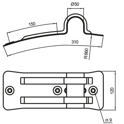 Bracket, short, galvanised, f. mudguard bracket type 500