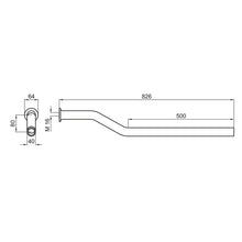 Support tube 40 x 4 x 800 mm, cranked, primed