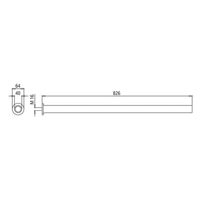 Support tube 40 x 4 x 800 mm, straight, galvanised