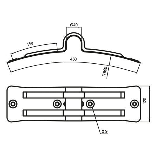 Bracket, long / KTL-coated
