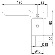Jousilukko/tukijalan lukko, raaka, pultti Ø 18 mm