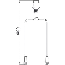 Supply cable, 7-pin plug, 4000 mm, 2x5-pin bayonet