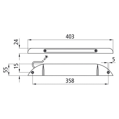 Stoplight 3rd brake light LED, 24 V, 2.00 m, open end, OEM