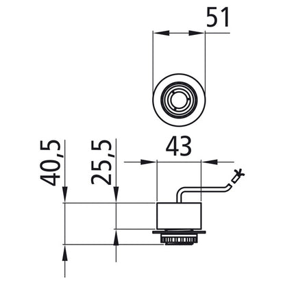 Reversing alarm, 1.20 m, open end 12/24 V compatible
