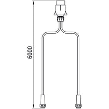Supply cable, 7-pin plug, 2 x 5-pin bayonet, 6 m
