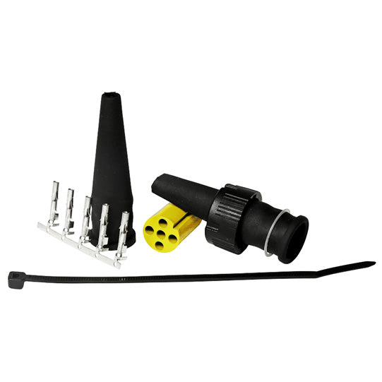 Connector set 5-pin bayonet, socket, yellow, 12 V