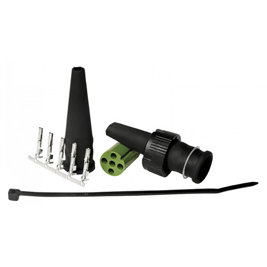 Connector set 5-pin bayonet, socket, green, 12 V