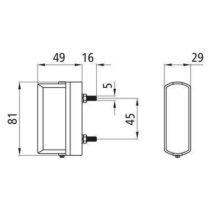 Regpoint small, 12 V/24 V, KZL, loose, with grommet