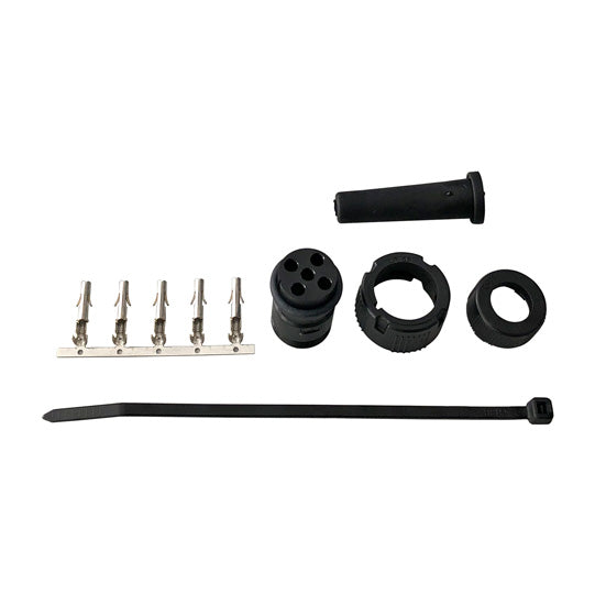 Connector set 5-pin bayonet, socket, black, 12 V