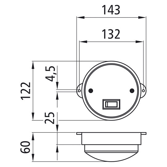 Inpoint, 12/24 V, interior light, w. switch, light loose