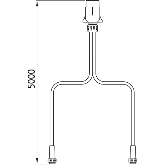 Supply cable, 12 V, 5.00 m, 7-pin plug, 2x 2-pin ASS