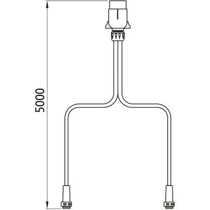 Supply cable, 12 V, 5.00 m, 7-pin plug, 2x 2-pin ASS