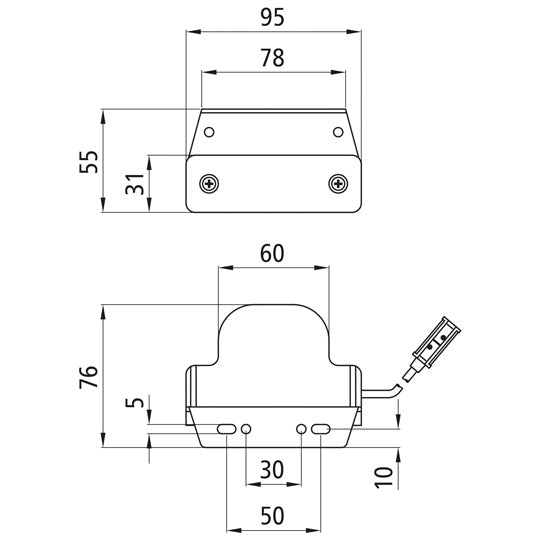 Flatpoint I LED, 24 V, 1.00 m, w/ 90° angle (Z)