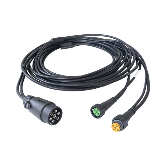 Supply cable, 12 V, 6 m, 7-pin plug, 2x5-pin bay. + P+R