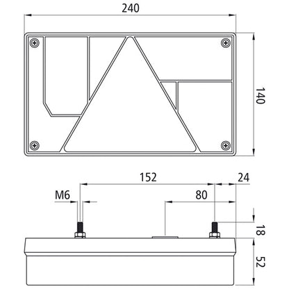 Multipoint I, 12 V, R, grommet, w/ triangle, w/ RFS