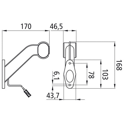Superpoint II, 24 V, right, rt/ws/ge, 1.25 m, P&amp;R, OEM