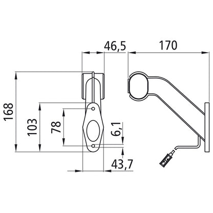 Superpoint II, 24 V, left, rt/ws/ge, 1.25 m, P&amp;R, OEM