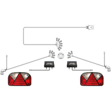Multipoint II lighting system, 12 V, with license plate lights