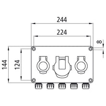 Socket outlet distributor, 3-way, for ASS