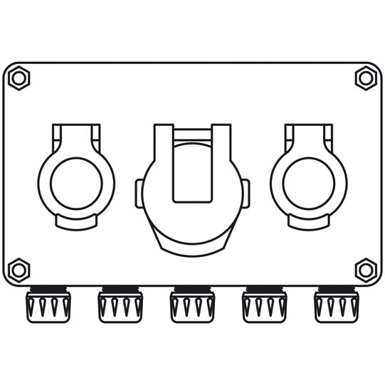 Socket outlet distributor, 3-way, for ASS