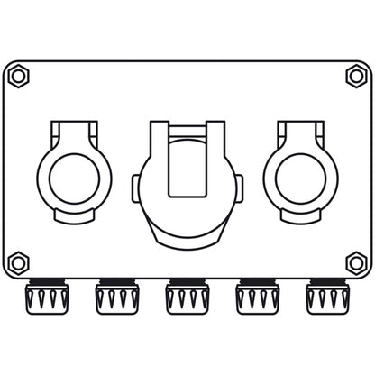 Socket outlet distributor, 3-way, for ASS