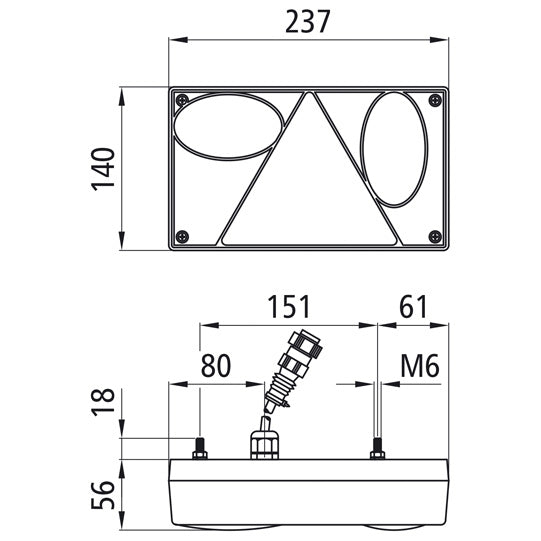 Multipoint I LED, 24 V, left, 1.80 m, 8-pin bay.