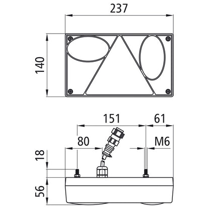 Multipoint I LED, 24 V, left, 1.80 m, 8-pin bay.