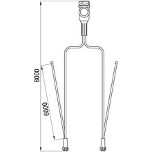 Supply cable, 13-pin plug, 2x 5-pin bay. 8000mm, 2xDC