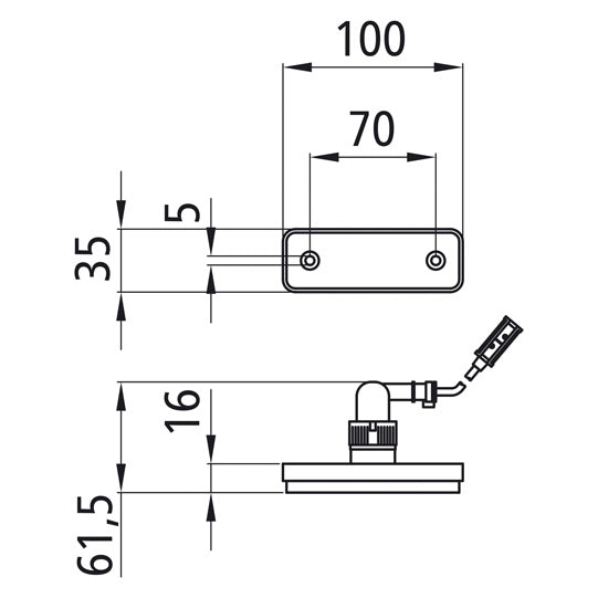 Flatpoint I LED, 24 V, 0.50m, w. angled connection