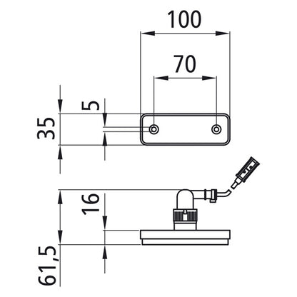 Flatpoint I LED, 24 V, 0.50m, w. angled connection