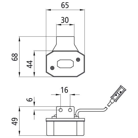 Flexipoint I, 12 V, white, 0.50 m, P&amp;R, 90° angle (C)