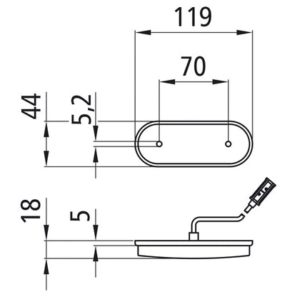 Unipoint LED, 24 V, position light white, 1.50 m, P&amp;R, OEM