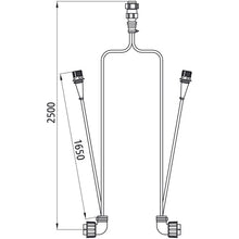 Distribution cable, 2.50 m, LM 20, 2 x 7-pin ASS
