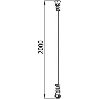 Extension cable, 5-pin bayonet, 2000 mm, socket/pin