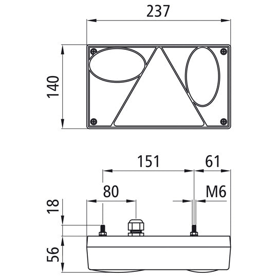 Multipoint I LED, 24 V, left, PG, with triangle
