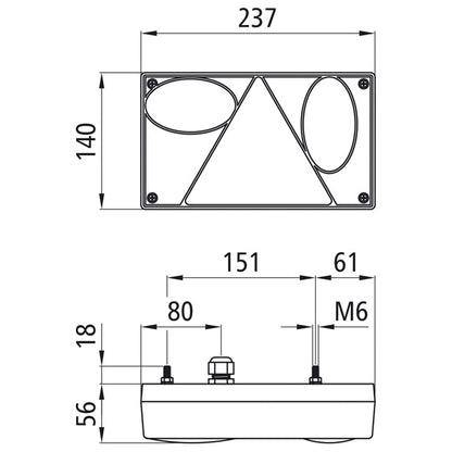 Multipoint I LED, 24 V, left, PG, with triangle