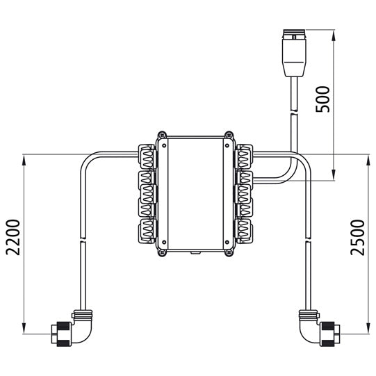 Distributor ASS, 2.2/2.5 m, LP 20, 2 x 7-pin ASS