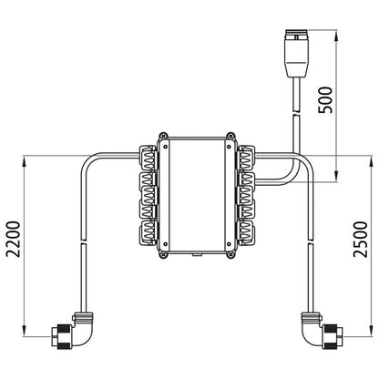 Distributor ASS, 2.2/2.5 m, LP 20, 2 x 7-pin ASS