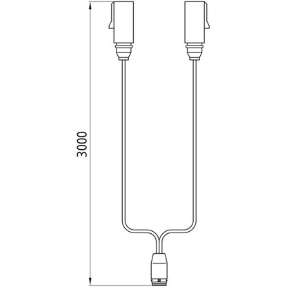 Supply cable, 2 x 7-pin plug ASS LP 20, 3000 mm