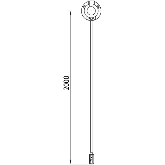 Socket outlet, 7-pin, P&amp;R connection, 2000 mm