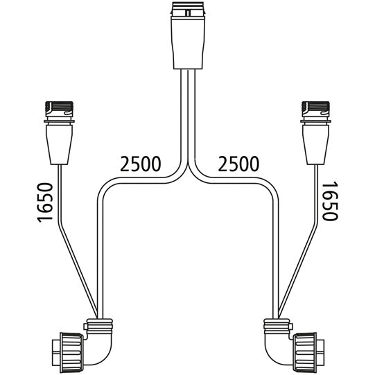 Distributor cable, 17-pin LP 20, 2 x 7-pin ASS, 2500 mm, OEM