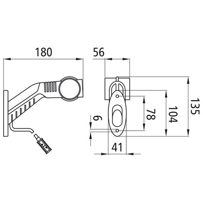 Superpoint III LED, 24 V, right, rt/ws/ge, 1.25 m, P&amp;R, OEM