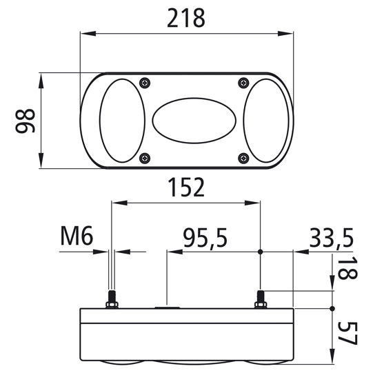 Midipoint II, 12 V, right, grommet connection